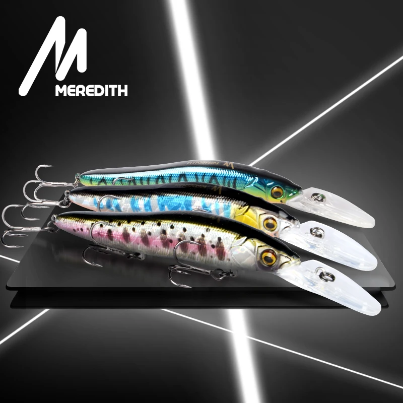 MEREDITH 110mm 5pcs Minnow Wobbler Fishing Lure Artificial Hard Bait Depth 0-3m Jerkbait Bass Pike Bait Slow Sinking or Flaoting