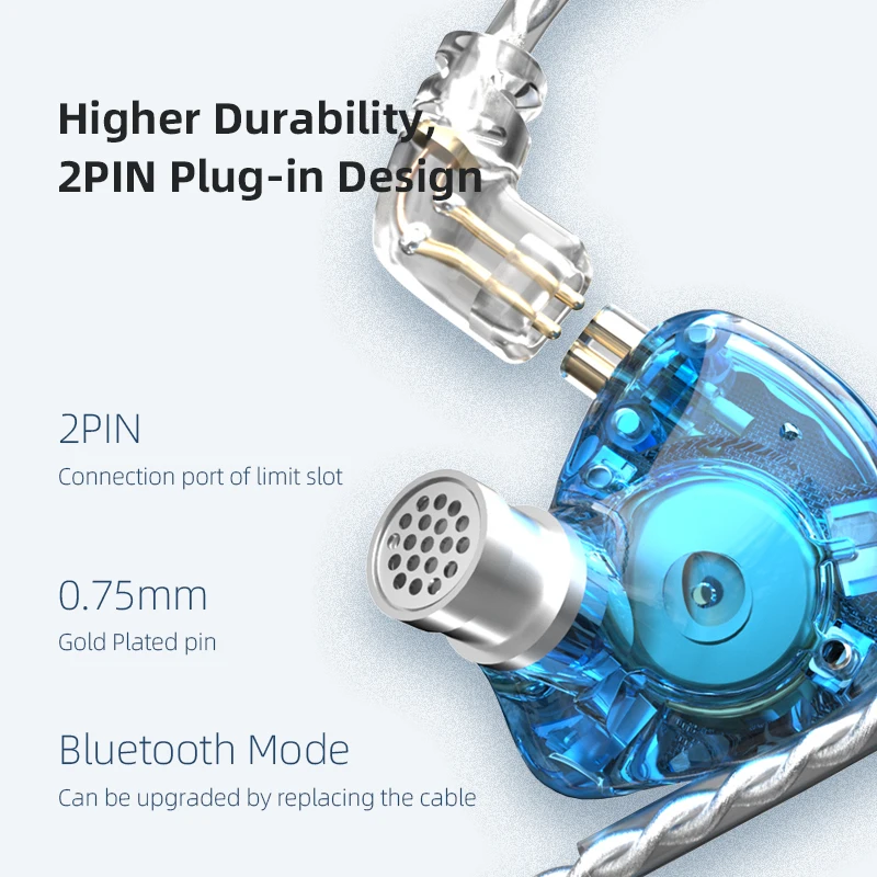 KZ-ZAX Fones de ouvido híbridos, 1DD, 7BA, 16 Unidade de motorista