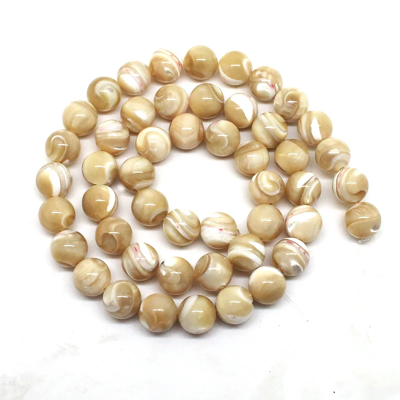 Natural Trochus Shell Stone 4/6/8/10 mm Round Loose Beads 15inches/strand For Women jewelry Making DIY Bracelet Necklace(F00578)