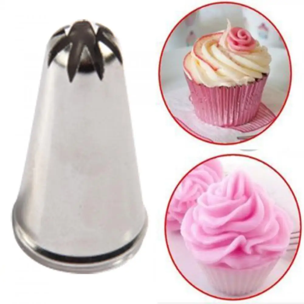 1pc Edelstahl Rose Blume Rohrleitung Düse DIY Keks machen Zuckerguss Rohrleitungen Düsen Werkzeuge Kuchen dekorieren Gebäck Fondant Form