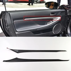 2pcs Real Carbon Fiber Car Inner Door Panel Cover Trim Accessories For Lexus RC200t RC300h RC300 RC350 RC F SPORT 2016-2021