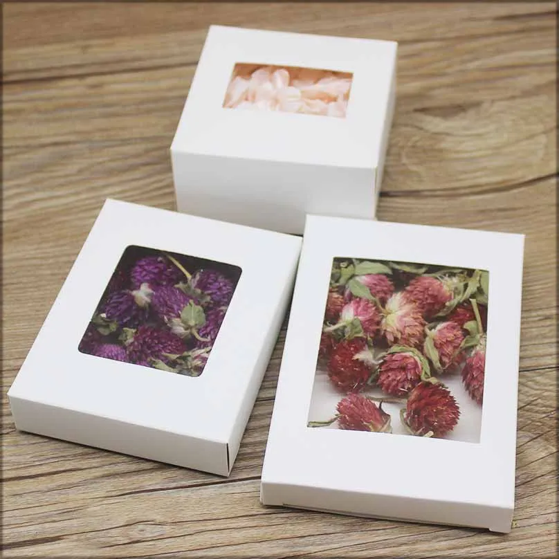10pc Mulit size window box jewelry packing box white big gift package box wedding candy favors decoration box party suppiles