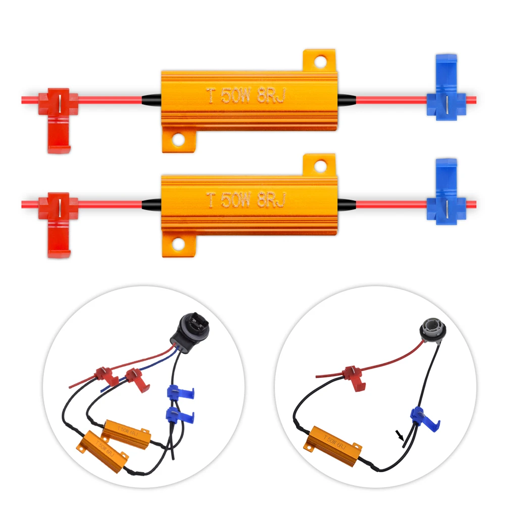 

2pcs DIY Canbus Error Free Decoder Led Warning Canceller Anti-Flicker Canbus Resistor For Fog Lights Turn Signal Brake Lights