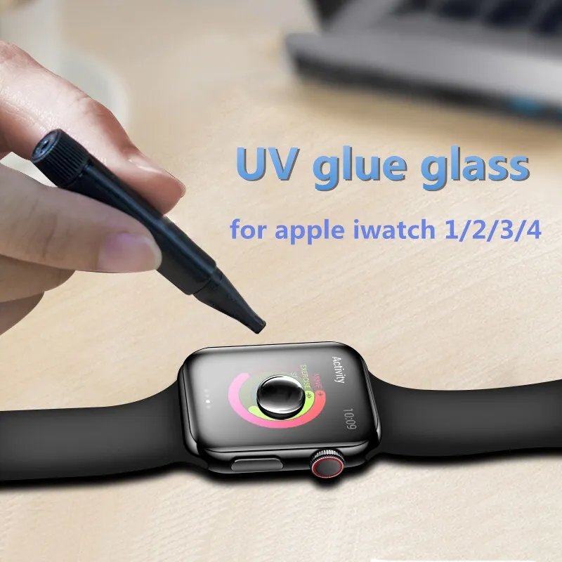 UV Liquid Glue Protective Film For iWatch Series 9 8 SE 7 6 5 4 3 Screen Protector Apple Watch 42 40 44 41 45 MM Tempered Glass