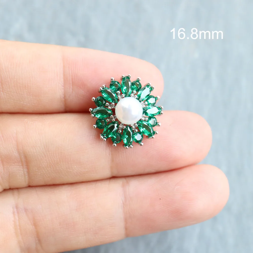 5pc Luxury Crystal Buttons Rhinestone Cubic Zirconia Button for Clothes Decorative CZ Sewing Cashmere Knit Cardigan