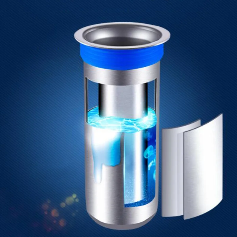 Chữ U Loại Thép Không Gỉ 304 Sàn Core Khử Mùi Loài Côn Trùng Chống Nhà Tắm Sâu Kín Nước Vệ Sinh Thông Cống Bồn Rửa Chén Chống-Mùi Bao