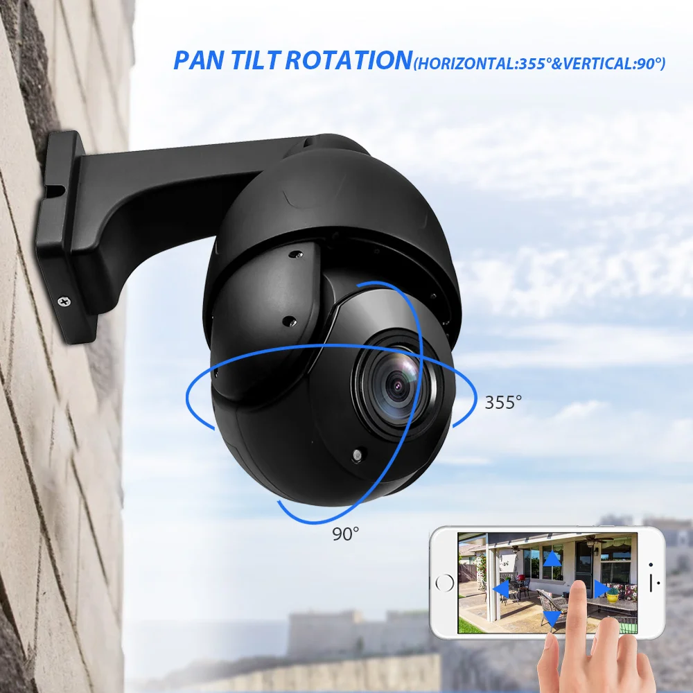 4K 8MP 30X ZOOM Outdoor Dome 5MP 48V POE PTZ Two Way Audio TF Card Slot H.265 Security Surveillance CCTV IP Camera