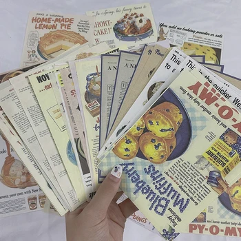 50 יחידות INS חטיפים עוגה גורמט סדרת חנות נייר מקושט תכנון ציוד כתיבה רקע קולאז' חומר נייר