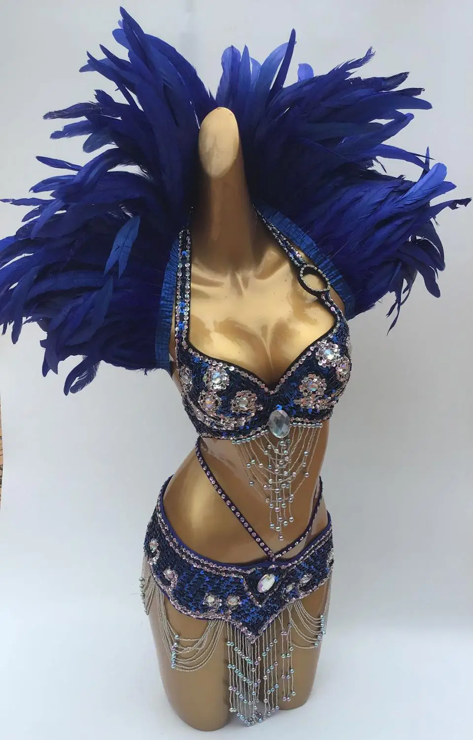 Festival and carnival showgirl beading bra costume set  #CO19009M