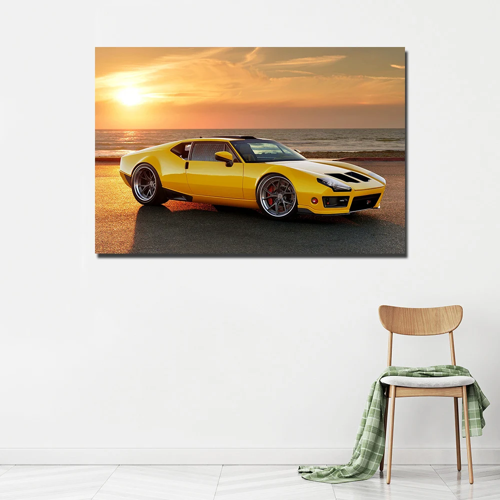 De Tomaso Pantera Supercar Poster Wall Art Vehicle Picture Canvas Prints Paintings for Living Room Decor