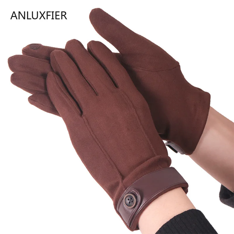 

H9898 Autumn Winter Men Gloves Cold-proof Warm Thin Short Breathable Mittens Outdoor Riding Driving Touch Screen Luvas Guantes