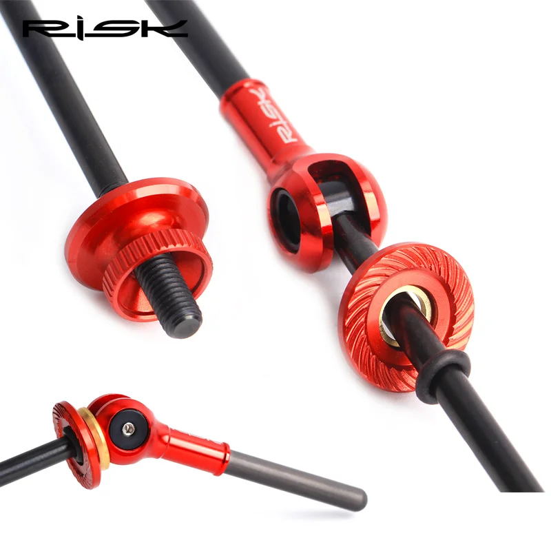 RISK Bicycle QR Skewers Lever Titanium Axle+Carbon Fiber Handle+AL Nut/Ball Head MTB Road Bike Universal Wheel Hub Quick Release