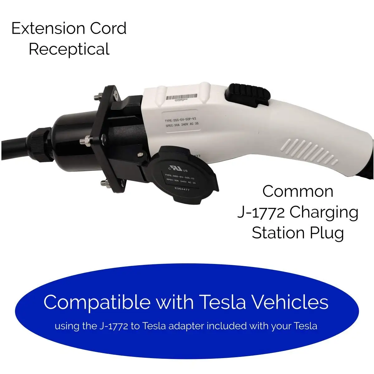 Car Portable Electric Vehicle charger station J1772 Extension Cable Compatible with All J1772 EV Chargers Flexible Charging 32A