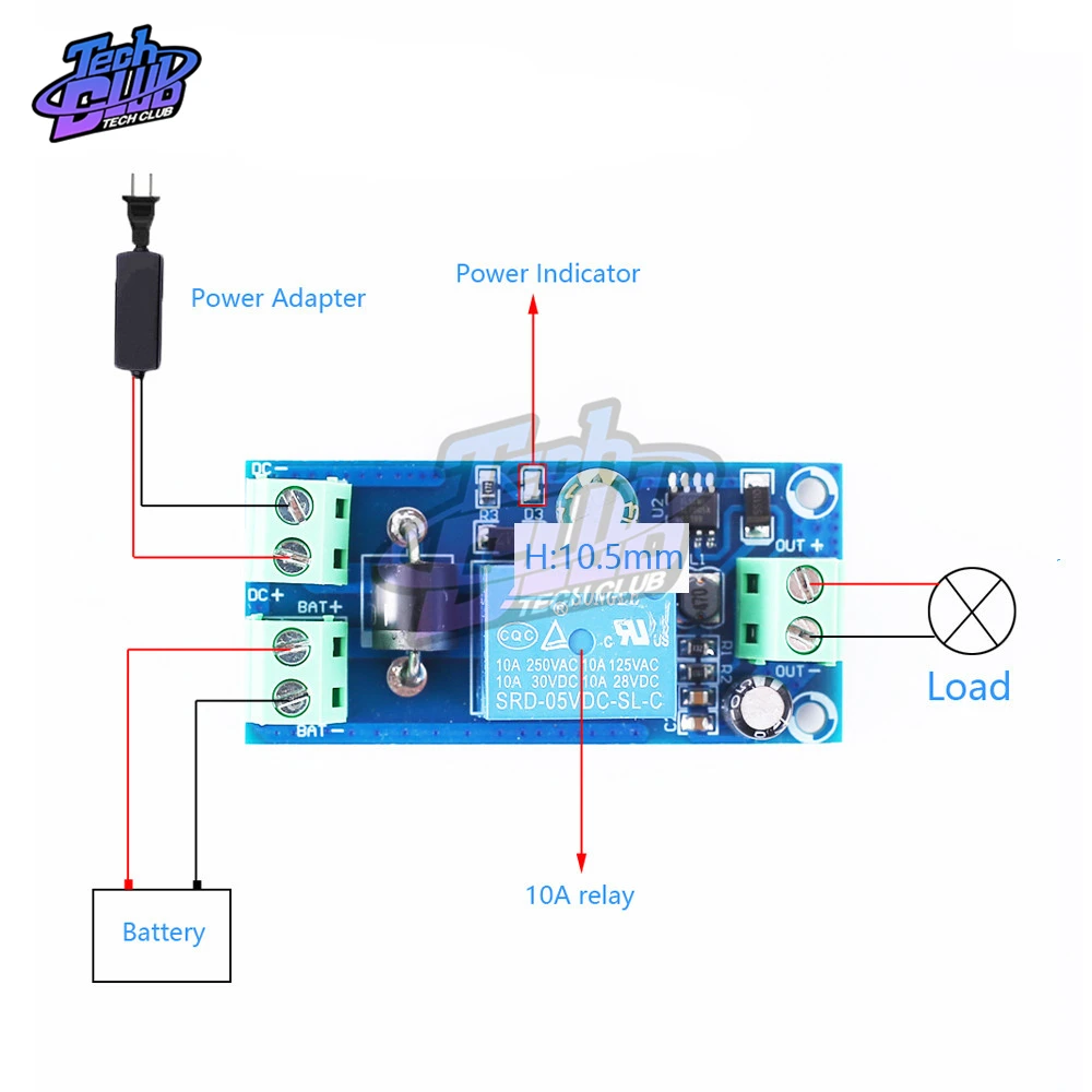 Automatic Switching Module UPS Emergency Cut-off Battery Power Supply Control Board 5V 12V 24V 48V Power-OFF Protection Module