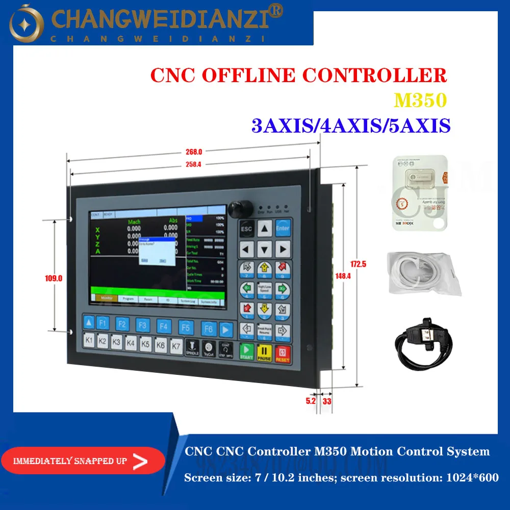 Cnc Offline Controller M350 Motion Control System 3 Axis/4 Axis/5 As 1Mhz G Code Voor graveermachine Boren En Frezen