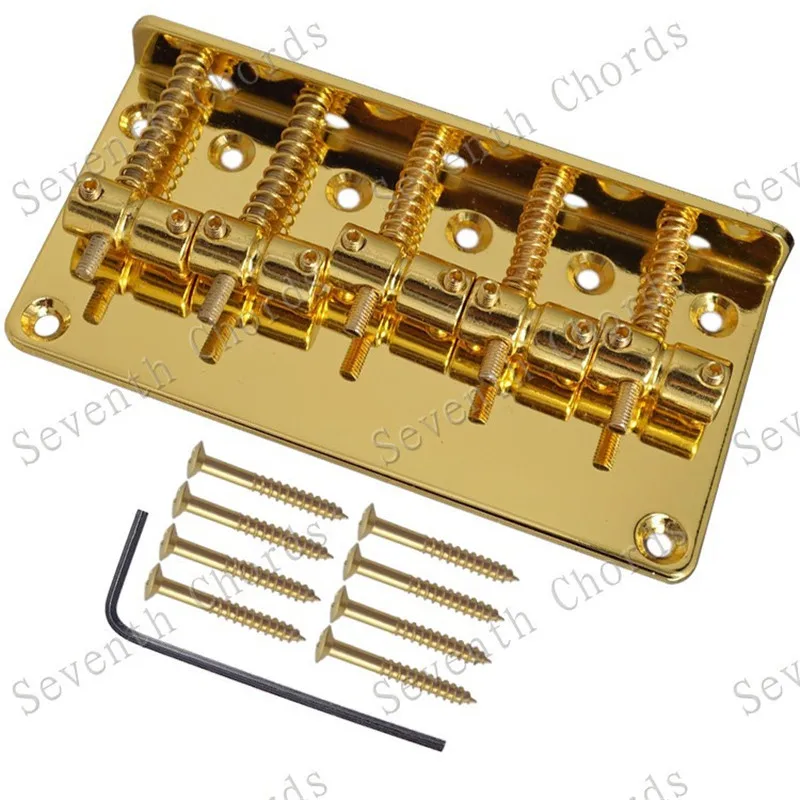 A Set  Chrome Black Gold Vintage Top Load 5 Strings Electric Bass Guitar Bridge Accessories Parts