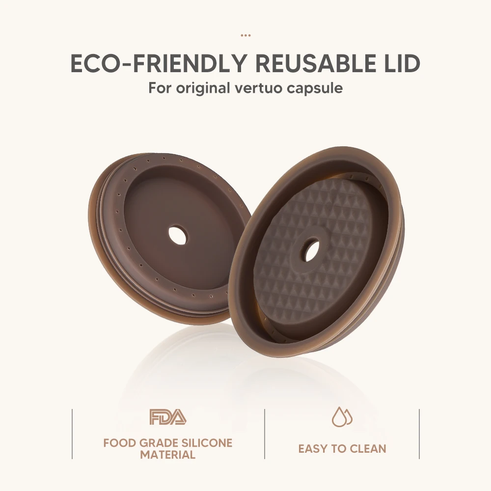 Food Grade Silicone Reusable LId/ Cover for Veruto Coffee Capsule for Vertuoline Machine Fit for 40ml, 150ml.  230ml Original