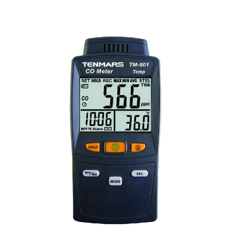 TENMARS TM-801 CO Meter Use For Measuring the CO Levels to 1000ppm.Temperature Range: -20~50 C (-4~122 F).