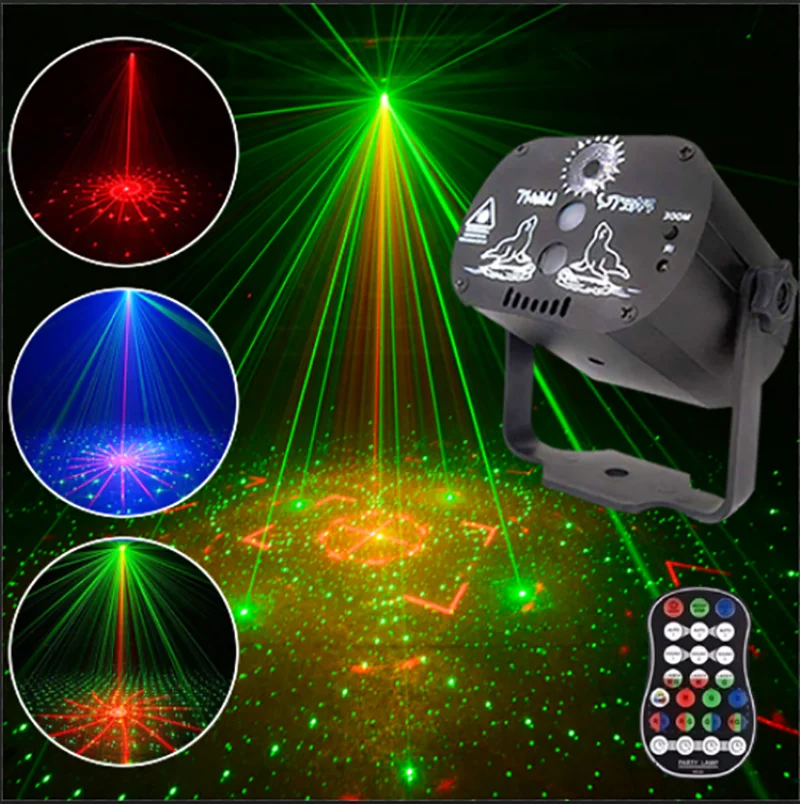 Lampada Disco 3-in-1 Con Laser E LED RGB – Telecomando, Modalità Sensibile Al Suono, Per Feste, Compleanni E Matrimoni