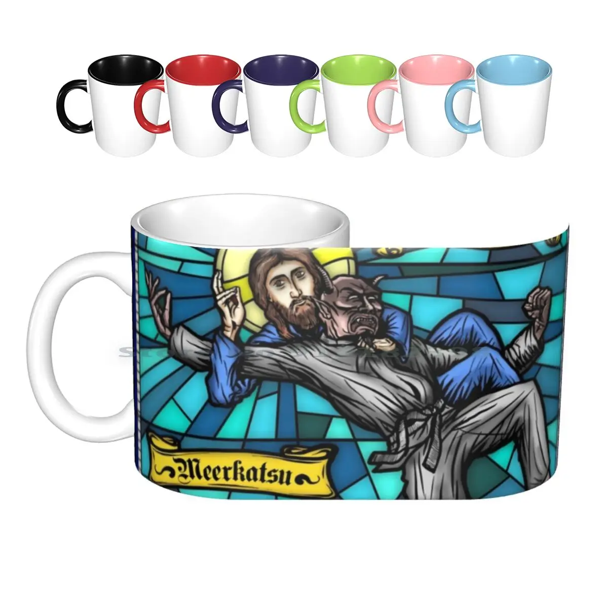 Jesus Vs Satan Ceramic Mugs Coffee Cups Milk Tea Mug Creative Trending Vintage Gift Bottle Cup