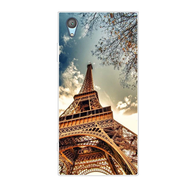 Phone Case For Sony Xperia XA XA1 Ultra Plus Soft Silicone TPU Fashion Flower Painted Back Cover For Sony Xperia XZ Premium Case