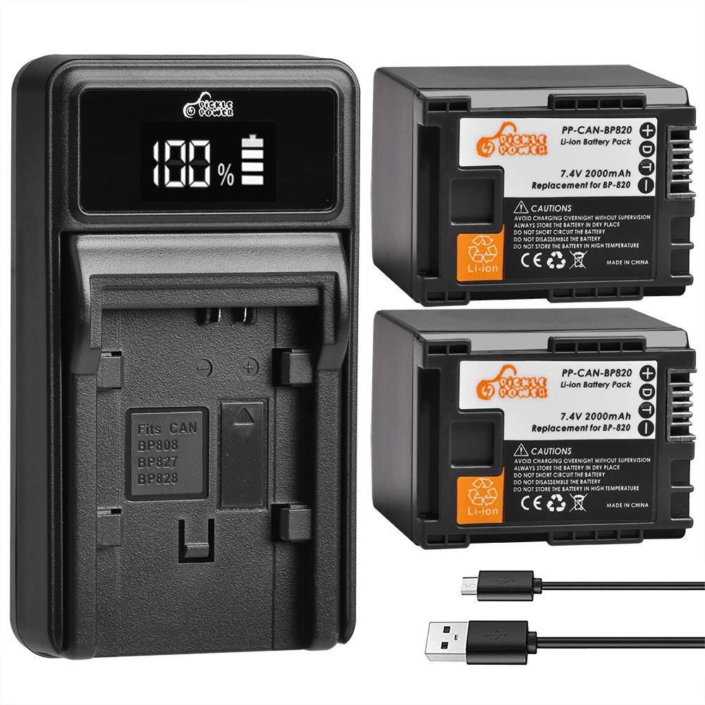 

2000mAh BP-820 BP 820 Battery LED Charger kit For Canon VIXIA GX10, HFG20, HF G21, HFG30, HFG40, HFM30, HFM31, HFM32, HFM300,