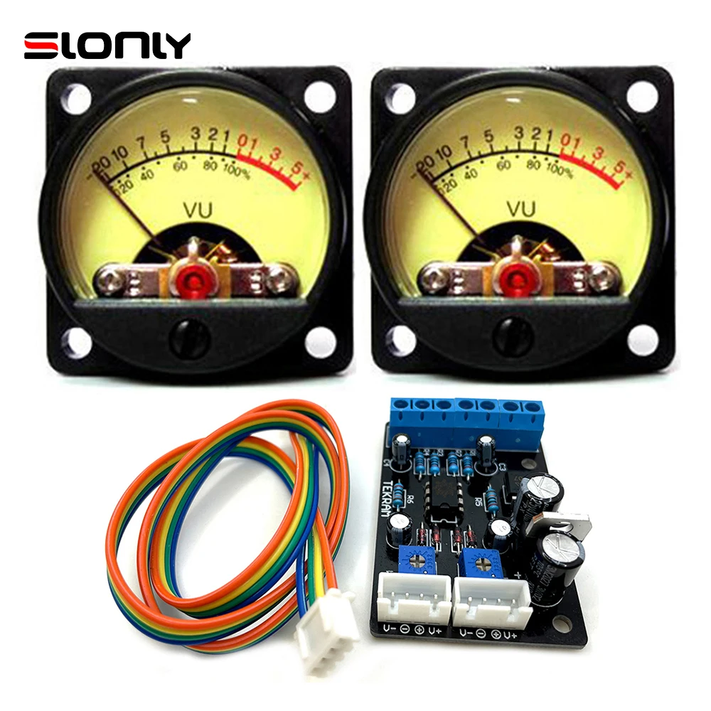 

2pcs TR-35 VU Meters + 1pcs Driver Board Level DB Meter Amplifier Pre-level Level Meter Speaker Power Meter Head with Backlight