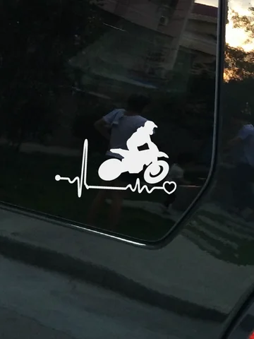 Наклейка на автомобиль Love Motorcross, наклейки на автомобиль, заднее лобовое стекло, кузов автомобиля, мотоцикл 18 см x 11 см