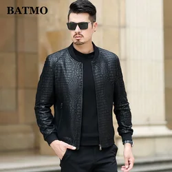 BATMO 2021spring thin natural fake leather jackets men ,plus-size M-XXXL