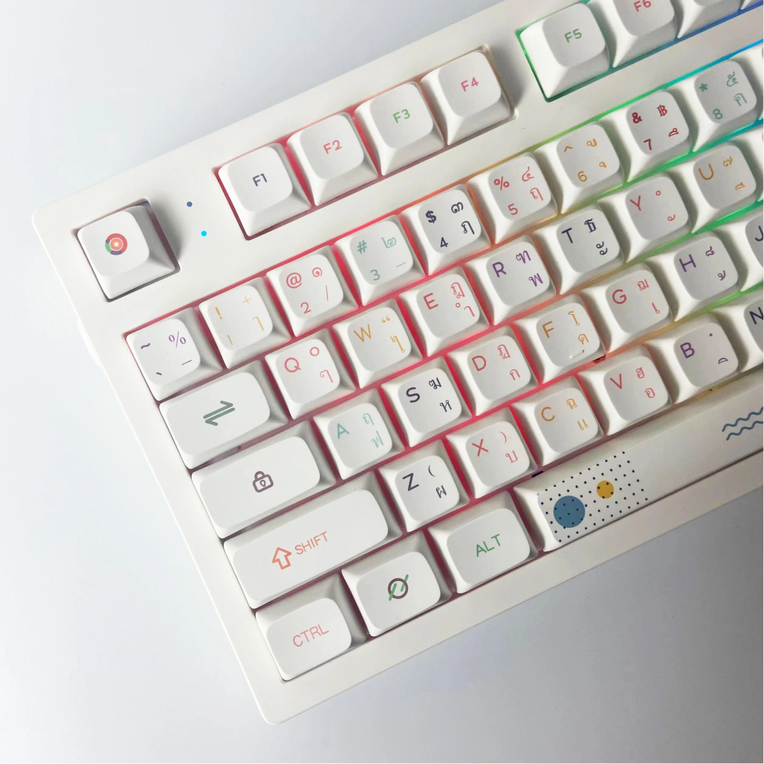 【Skyline】 الأصلي الجديد 127 مفتاح التايلاندية ضوء النيون Keycap XDA ارتفاع PBT التسامي Keycap صندوق