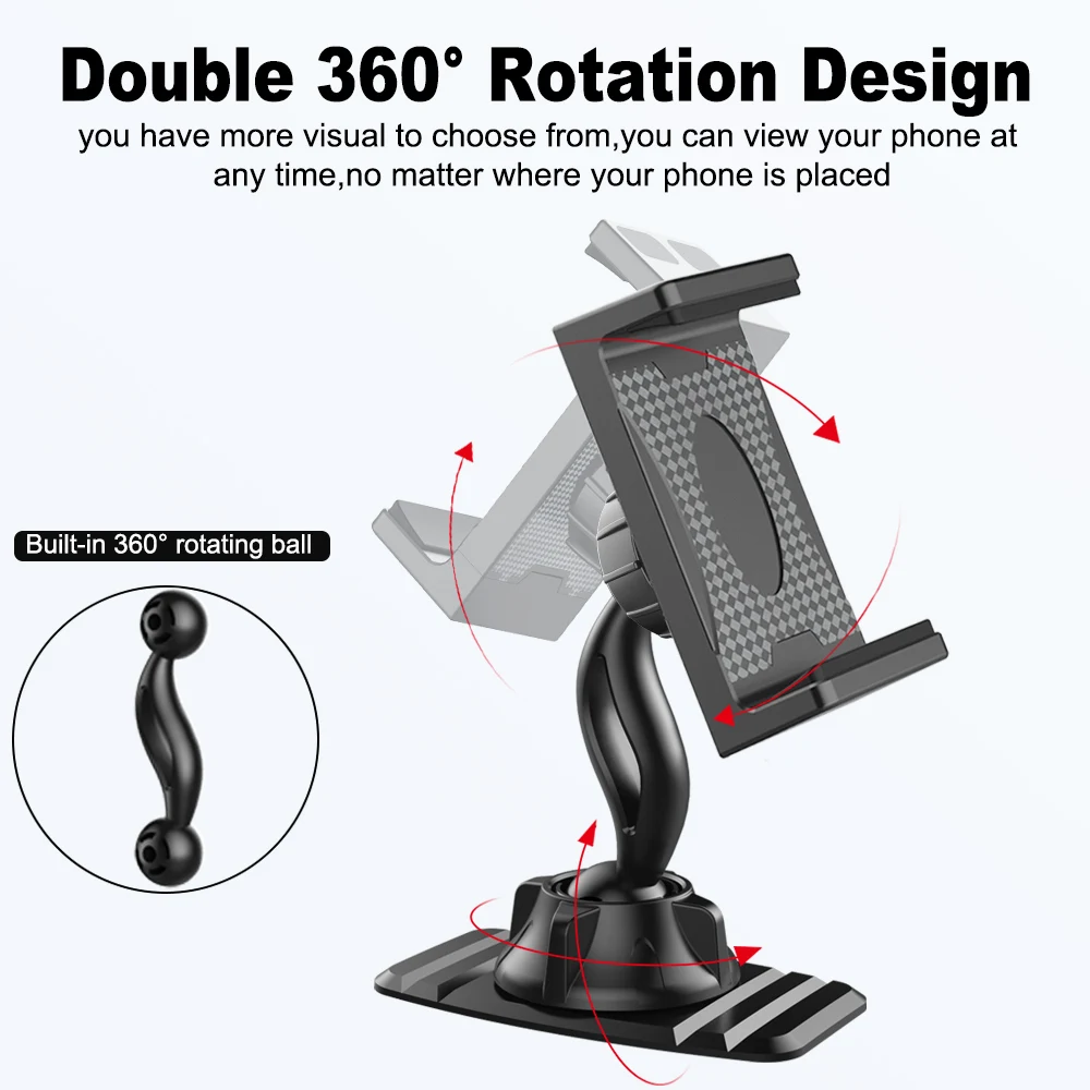 Dashboard Car Phone Holder No Magnetic Mobile Mount 360 3M Sticky Adhesive Dash Cradle Stand For iPhone 12 11 Pro Max