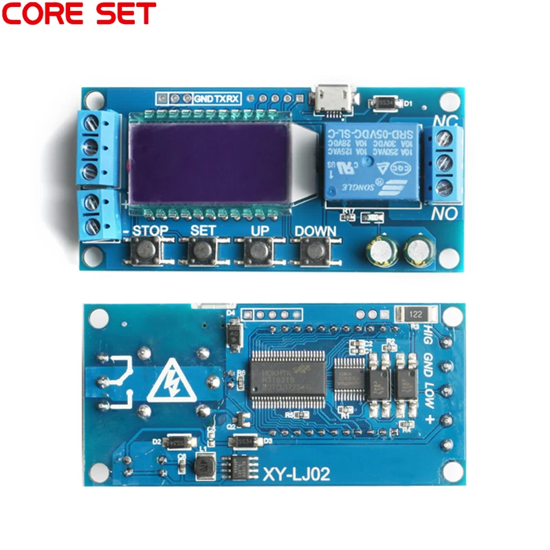 6-30V Micro USB Digital LCD Display Time Delay Relay Module Control Timer Switch Trigger Cycle Module XY-LJ02