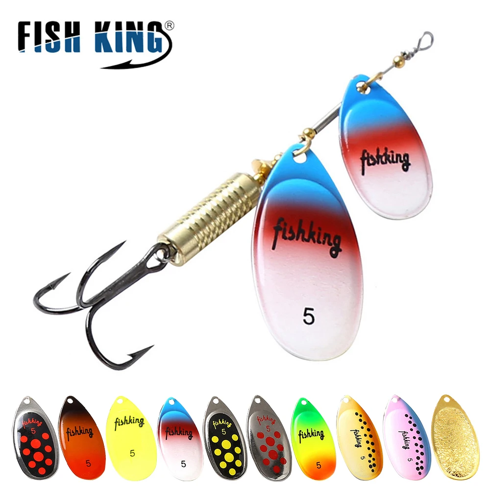 FISH KING 1 PC 10 kolorów długi obsada przynęty Spinner przynęty twarde fałszywe ryby metalowe przynęty z hakiem przynęty połowów