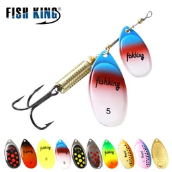 FISCH KÖNIG 1 PC 10 Farben Lange Cast Angeln Locken Spinner Köder Harte Gefälschte Fisch Metall Lockt Mit Haken Angeln locken