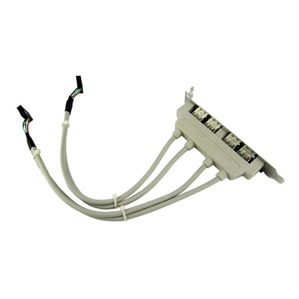 Cable de extensión de soporte de cabezal de placa base USB 2,0 a 9 pines de 4 puertos para soporte de Panel trasero de ordenador adaptador de gran oferta de 9 pines más nuevo