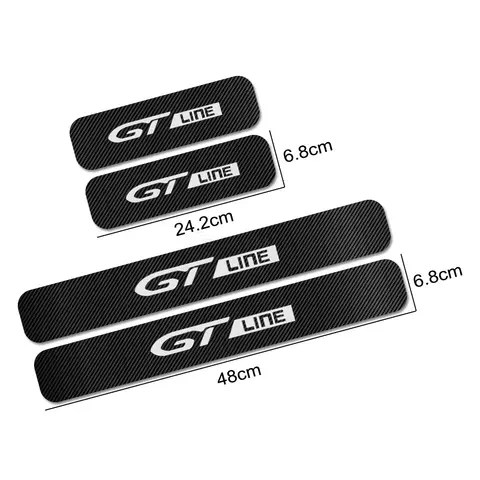 4pcs For PEUGEOT 2008 3008 4008 5008 Expert TRAVELLER GT LINE Car Door Sill Plate Guard Protector Stickers Carbon Fiber Decals 10 best sales peugeot expert 2008 - №8