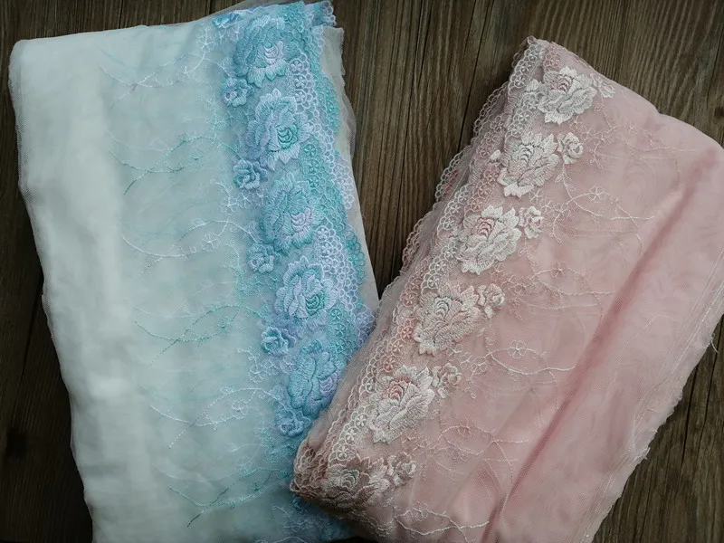 

10 ярдов/Новое поступление кружевной ткани светильник Синий розовые шнурки отделка поделки своими руками швейные принадлежности для бюстгальтер нижнее белье Материал