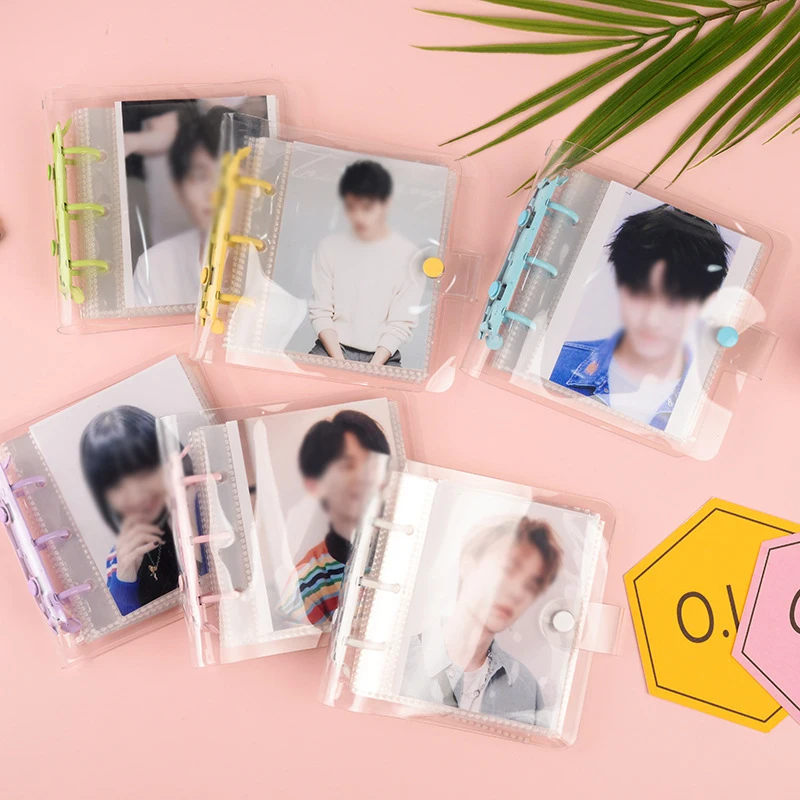 Cute Mini Holds 40 Pockets Jelly A8 Photocards Binder Album for Stickers Photocard Name Card 3x4 Inch Photos Mini Photo Album