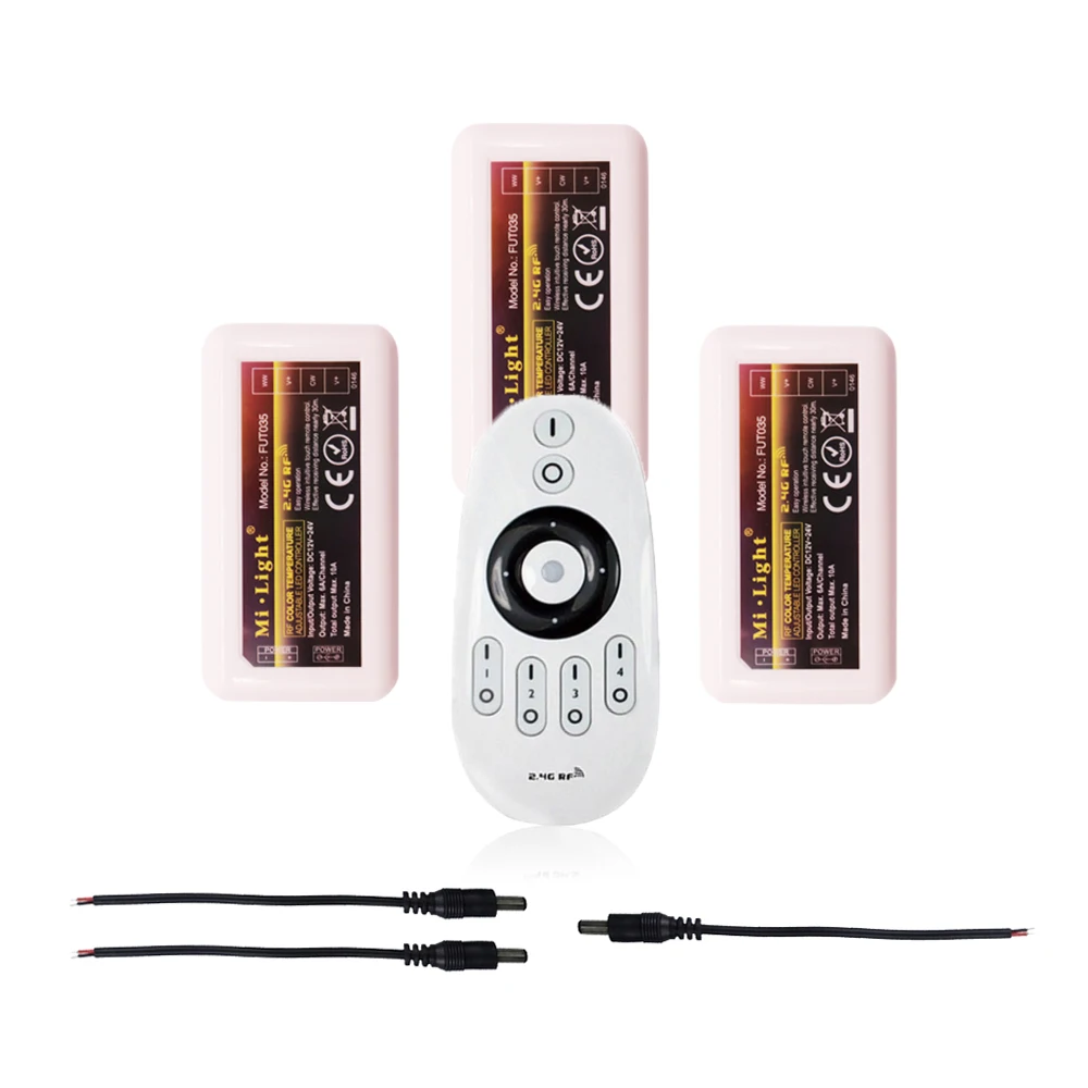 Milight Remote FUT007 LED Controller 2.4G RF Wireless 4-Zone Dimmer FUT035 For Color Temperature Adjustable CCT WW/CW Led Strip