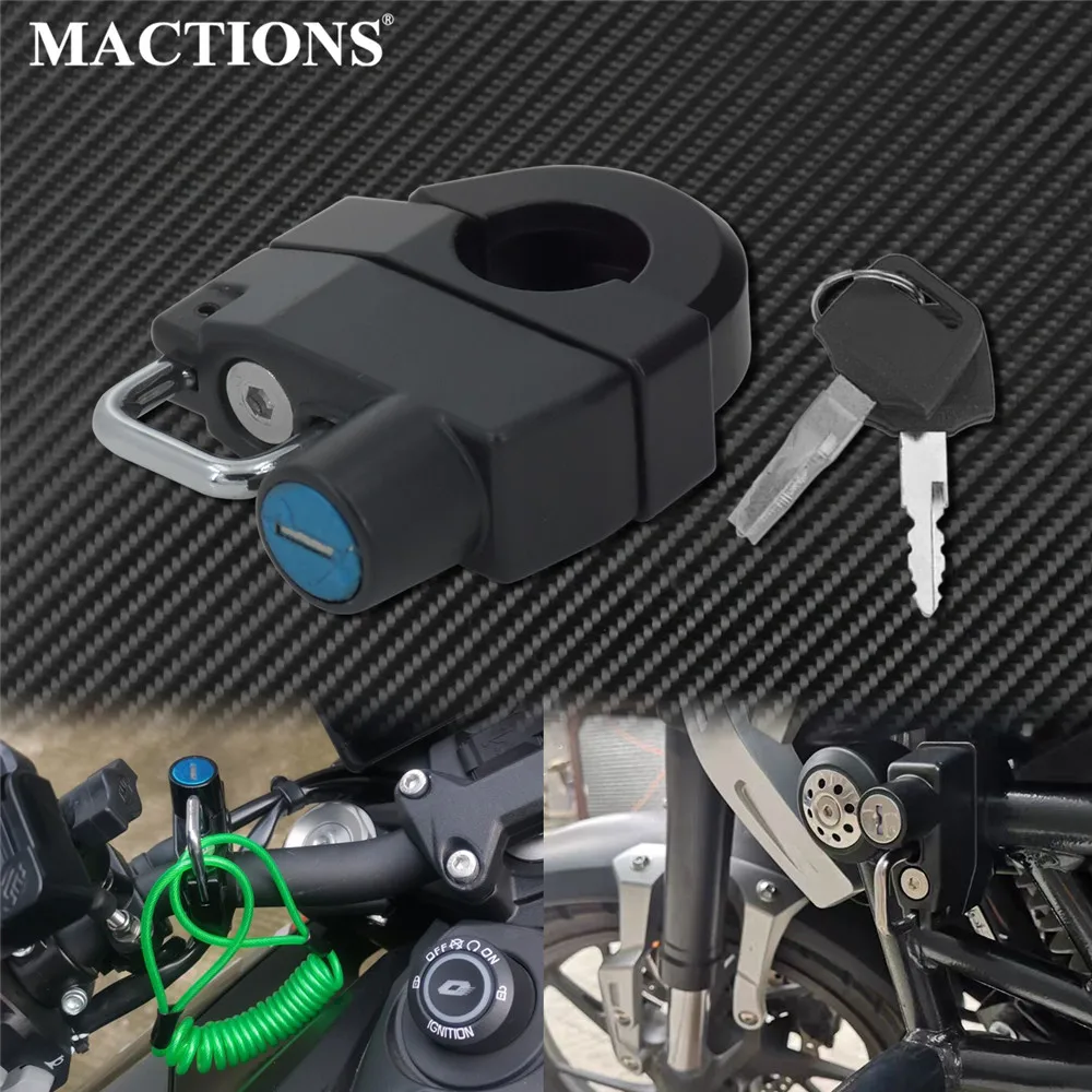 Motorcycle 25mm Handlebars Helmet Lock With 2 Keys For Harley Sportster XL 883 1200 48 Cafe Racer Touring Road King Dyna FLD