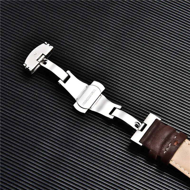 Leder-Uhrenarmbänder für Apple Watch 8, 7, 6, 5, 4, 3, SE, Schmetterlingsverschluss, Ersatz-Armband, 38/40/41 mm, 42/44/45 mm, Band für iwatch – Detail 18