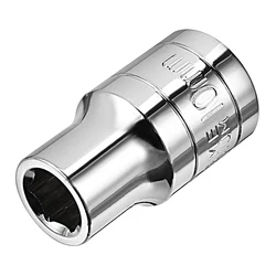 uxcell 1/2-inch Drive 10mm 6-Point Shallow Socket, Cr-V