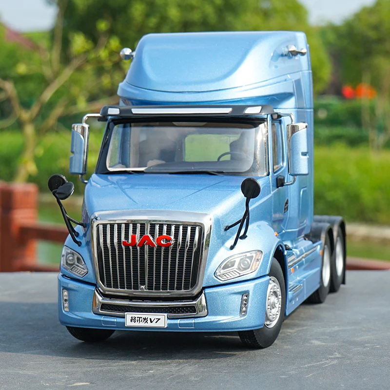 Collectible Alloy Model Gift 1:24 Scale Jac Gallop V7 American Long Truck Tractor Trailer Vehicles Diecast Toy Classic Model