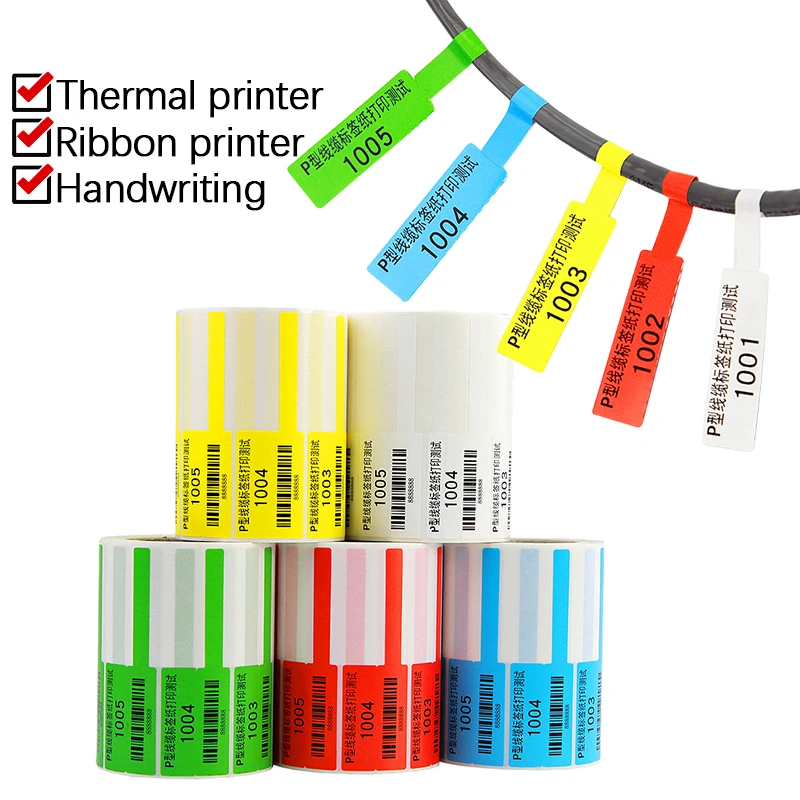 500 Pieces/Roll Thermal Cable Label Stickers Waterproof Network Ethernet Cables Marker Organization Adhesive Label Tag 84x26mm