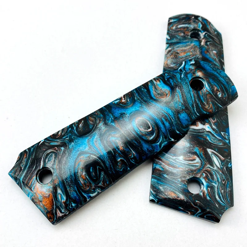 Imagem -05 - Resina Mista Colorido 1911 Apertos Lidar com Remendos Tamanho Completo Cnc Personalizado Faça Você Mesmo Fazer Acessórios Escalas de Haste Material sem Deslizamento Par de