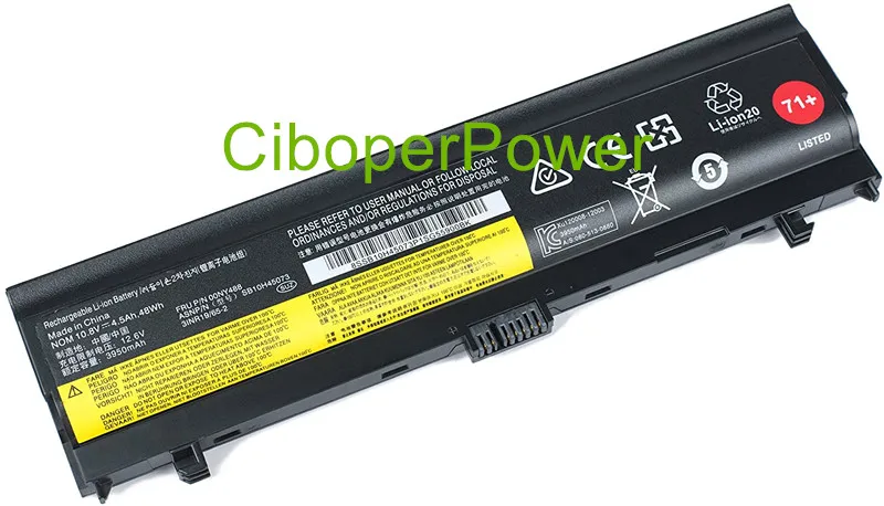 Batterie d'origine pour modèles SB10H45071, SB10H45073, 00NY486, 00NY488, L560