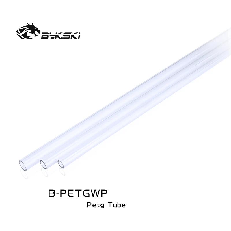 Bykski PETG-tubo duro rígido transparente, tubo de refrigeración, 500mm, 8x12mm,10x14mm,12x16mm, 2 unidades