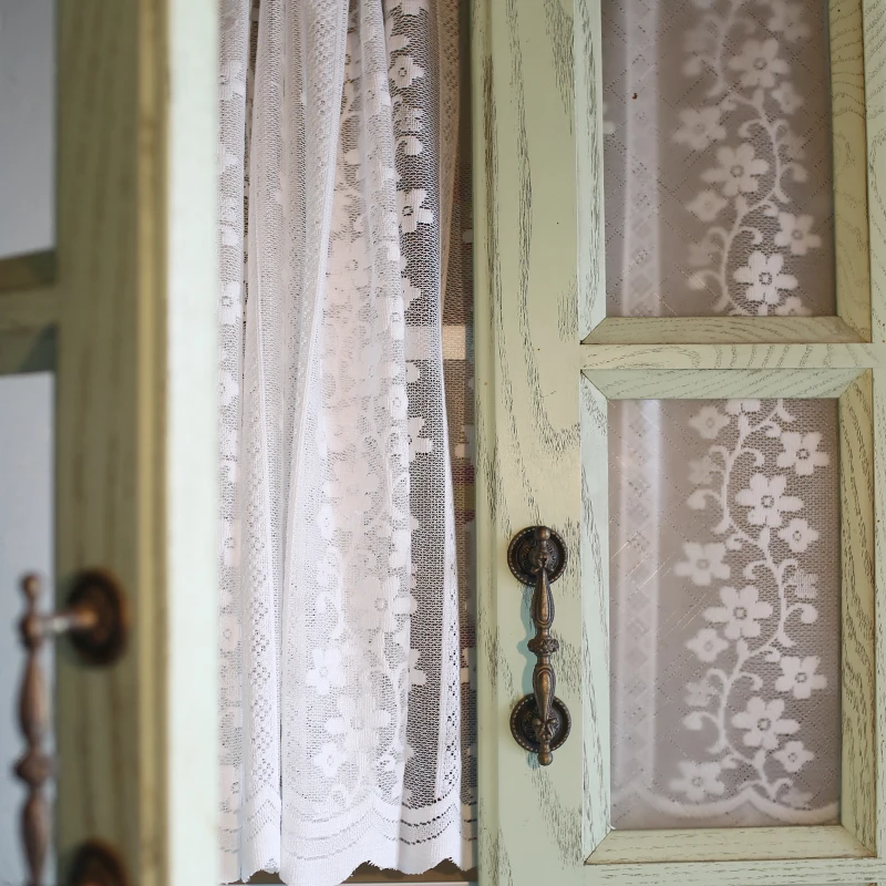 American country fabric short section door curtain half curtain Vines Pattern