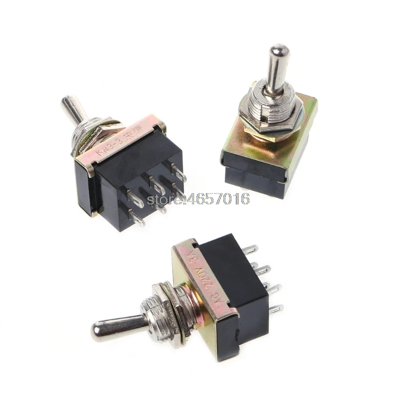 1pcs KN3-203 toggle switch 3 Positions rocker ON-OFF-ON 6pins 2 ways DPDT 3A/250V