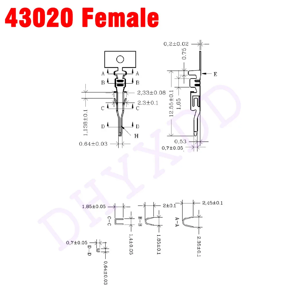 100Pcs Molex 3.0 Female Male Terminal Micro-Fit 3.0mm Connector Female Terminal 43020 Pins Male Terminal 43025 Pins